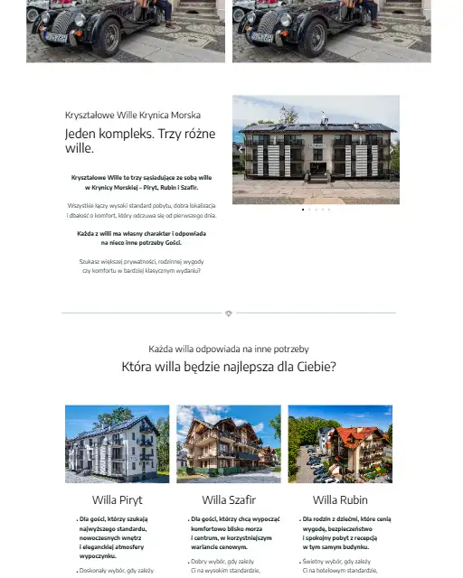 Kryształowe Wille – sekcja oferty