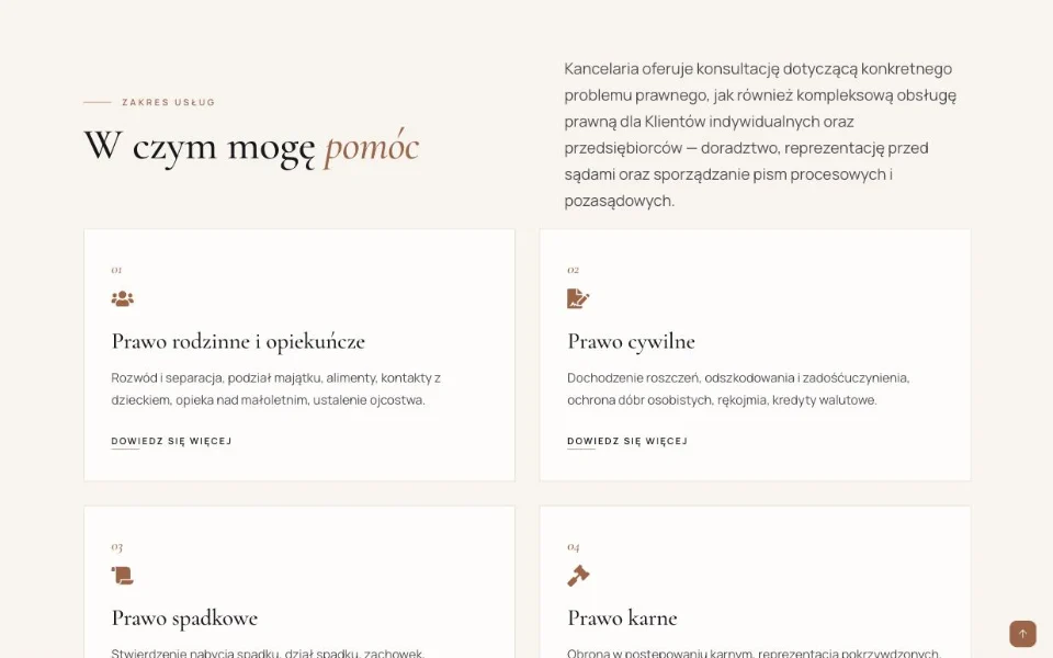 Kancelaria Adwokacka Katarzyna Kurgan – zakres usług